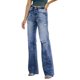 thumbnail image 1 of Gibobby pantalones de mujer de vestir Pantalones de pierna ancha informales de verano 2022, pantalones vaqueros de cintura media con Verdinegroujeros lavados para mujer, pantalones de mujer (Azul, XL), 1 of 5