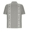 thumbnail image 3 of Men Cuban Guayabera Shirt Cotton Linen Short Sleeve Shirts Button-Up Casual Lightweight Summer Beach T Shirt, 3 of 4