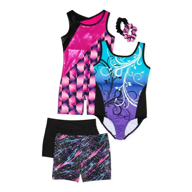 Danskin Now Girl's Gymnastics Starter Pack, 4-Pack, Sizes 4-16 ...