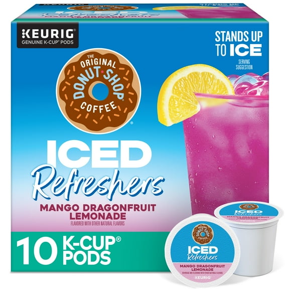 The Original Donut Shop, Iced Refreshers Mango Dragonfruit Lemonade Flavor K-Cup Pods, 10 Count