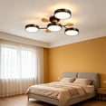 thumbnail image 4 of Ceiling Light Modern Semi Flushs Mount Ceiling Light Nordics Wood Chandelier With Circular Acrylic LED Shade For Living Room Bedroom Dining Room Requires Assemb, 4 of 7