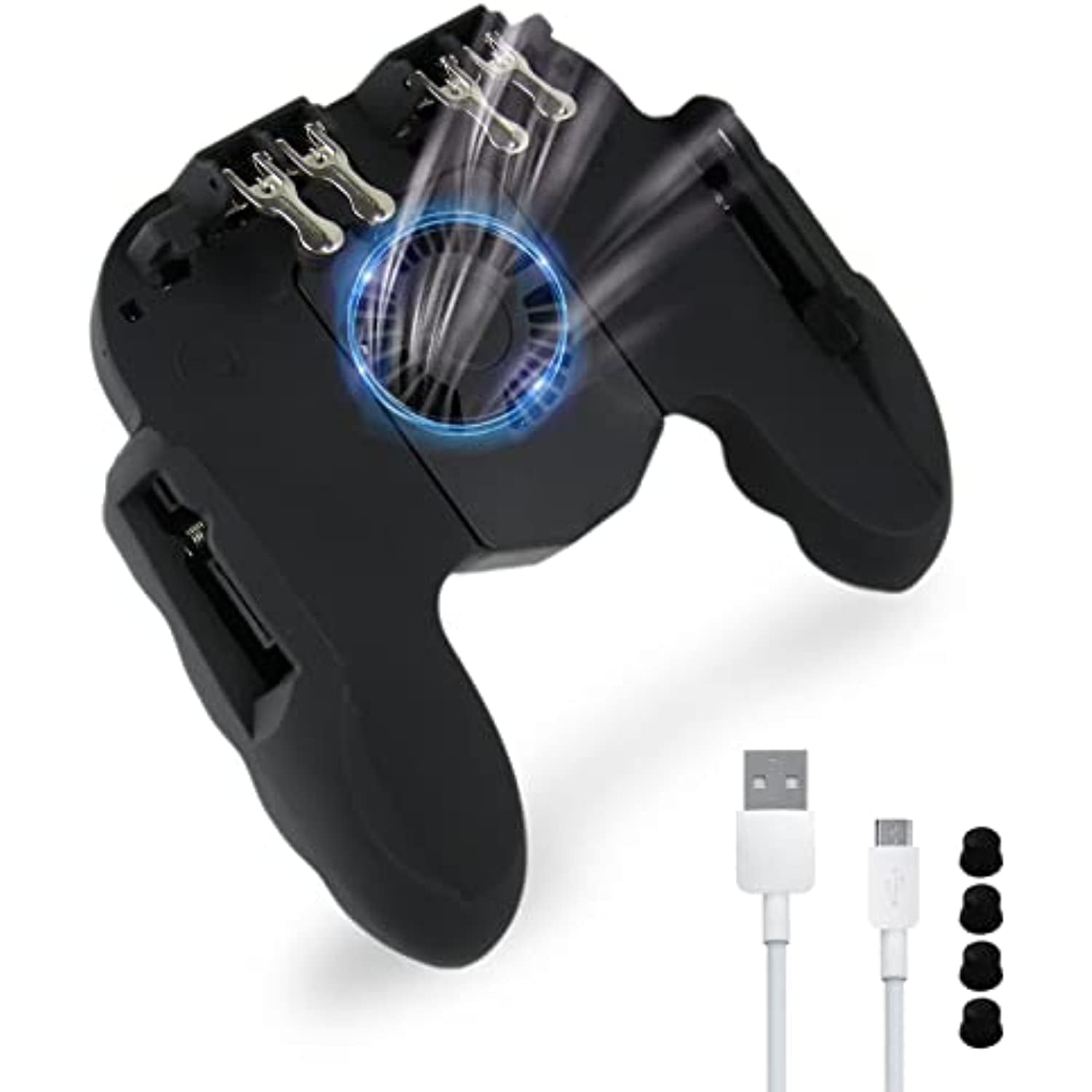 Thermisch tsunami Almachtig Gxcdizx Mobile Game Controller With Cooling Fan/Phone Holder, Phone Gamepad  For Pubg/Fortnite/Call Of Duty, L1r1 Mobile Triggers For 4.7”-6.5” Ios  Android Phones - Walmart.com