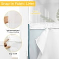 thumbnail image 6 of Yellow Anchor No Hook Shower Curtain Waterproof, Bathroom Curtains with Snap in Liners and See Through Top Window, Coastal Nautical Anchor Turquoise Hotel Style Bathtub Curtains Shower 36"Wx72"L, 6 of 8