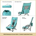 thumbnail image 6 of ARROWHEAD OUTDOOR 2-Pack Low Seating + 20° Reclining Folding Beach Chair w/ Padded Headrest, Foam Armrest, Cup Holder, Carry Bag, 300 LBS Weight Capacity, 6 of 10
