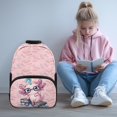 thumbnail image 2 of Pzuqiu Book Axolotl 17 Inch Custom Backpack with Name School Backpack for Kids Girls Shoulder Bookbags Personalized Schoolbag with Adjustable Shoulder Strap for Age 6-18, 2 of 7