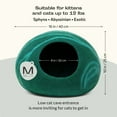 thumbnail image 4 of MEOWFIA Wool Cat Cave Bed, Emerald, 4 of 8