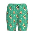 thumbnail image 3 of Picia Bulldog Puppy Flower Pajama Shorts for Men, Men's Pajama Bottoms, Sleepwear,Short Pajama Pants-3X-Large, 3 of 9