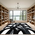 thumbnail image 2 of ODIKA 6'x9' Machine Washable Non-Slip Area Rug, Abstract Black High Traffic Rug, Black, 1102024, 2 of 7