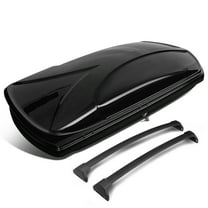 DNA Motoring PT-ZTL-8130-BK Roof Top Aluminum Rail Cross Bar, Dual Side Opening Cargo Box Storage Luggage Carrier with Keys for 2014 to 2019 Acura MDX