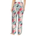 thumbnail image 3 of Fotbe Roses and Butterflies Women's Pajama Pants,Sleepwear Pants,Pj Bottoms Drawstring And Pockets-Large, 3 of 9
