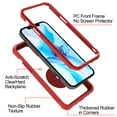 thumbnail image 3 of CoverON Apple iPhone 12 Case / iPhone 12 Pro Case (6.1"), Ring Holder Kickstand Magnetic Mount Clear Hard Back Cover Rubber Bumper, Red, 3 of 9