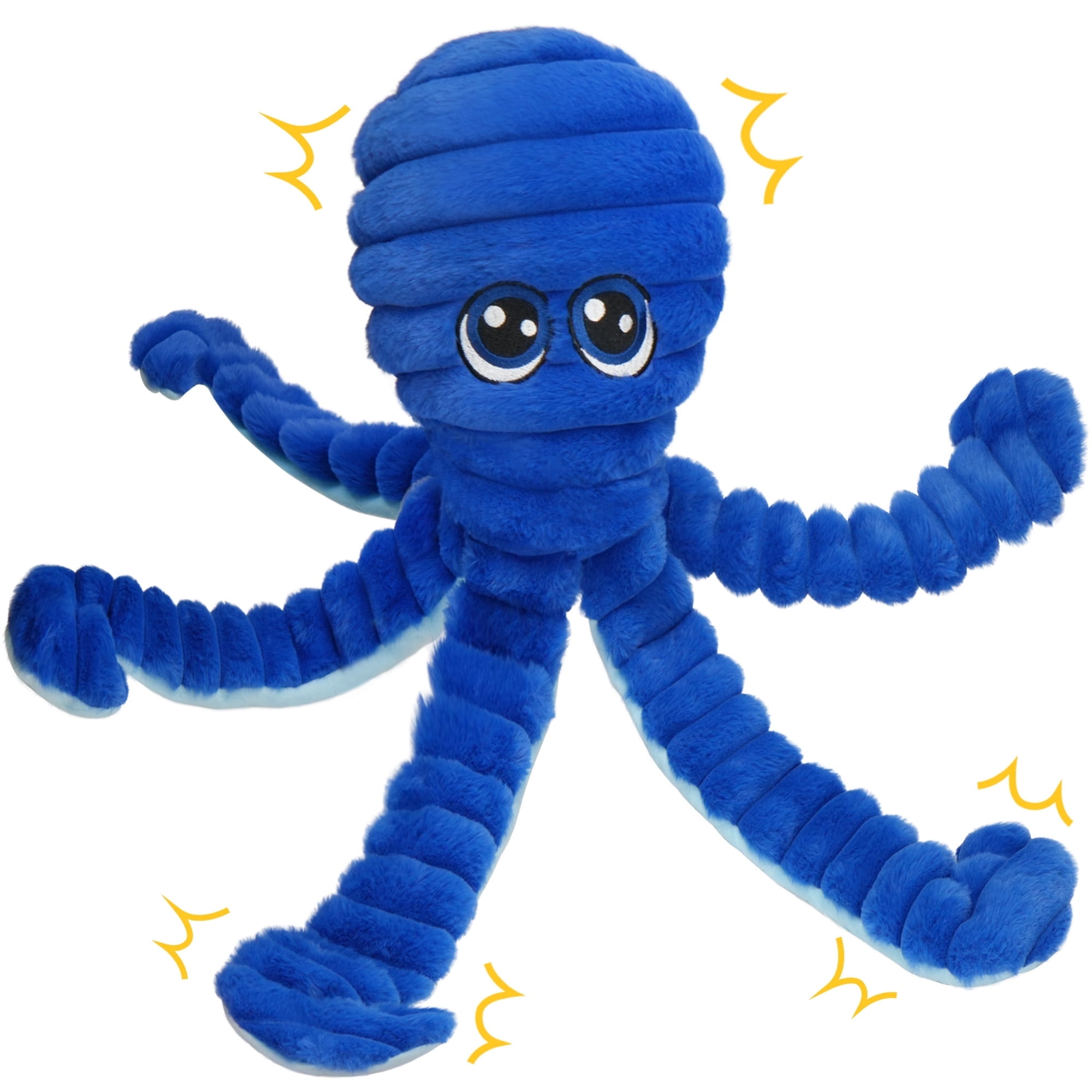 Prime Pets Dog Toys for Large Dogs, 27” Extra Large Crinkle Squeaky Dog Chew Toy, Blue Octopus