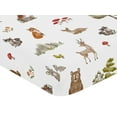 thumbnail image 3 of Sweet Jojo Designs Watercolor Woodland Forest Animals Green Brown White 4 Piece Crib Bedding Set, 3 of 6