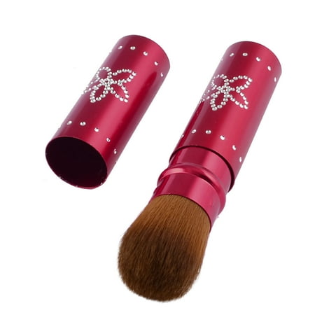 Retractable Face Brush - Lady Face Beauty Care Tool Red Alloy Handle Cosmetic Retractable Brush 0.9