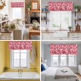 thumbnail image 7 of Spring Flowers Valances for Windows Red Peach Blossoms Chinese Wind Floral Valance Curtains Rod Pocket Bathroom Small Window Treatments for Kitchen Living Room Bedroom, 54"x18", 7 of 7