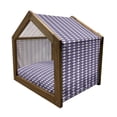 thumbnail image 2 of Geometric Pet House, Abstract Shapes Rhombus Rectangles in Vivid Color Scheme Zigzags, Outdoor & Indoor Portable Dog Kennel with Pillow and Cover, 5 Sizes, Dark Purple Lavender, by Ambesonne, 2 of 5