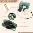 thumbnail image 3 of FORMRS Women Crossbody Purse with Chain Strap Vegan Leather Shoulder Handbag, Green and White Pattern, 3 of 7
