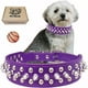thumbnail image 1 of Teemerryca Collares De Perro Ajustables De Piel Sintética Con Tachuelas Y Bola Chirriante, Regalo Para Mascotas Pequeñas, Medianas Y Grandes, Como Gatos, Pitbull, Bulldog, Pugs, Husky, Morado Xs 8.3"-, 1 of 1