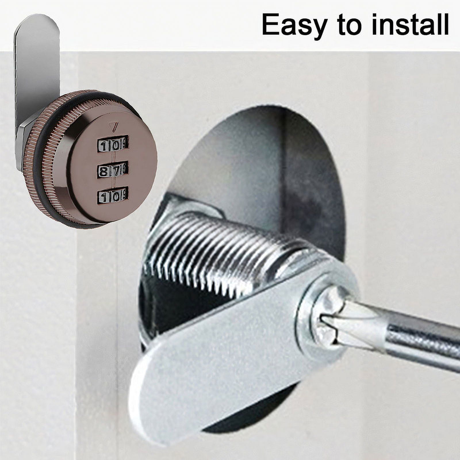 LNJBABAO 3 Pcs Security 3-Dial Combination Cabinet Lock for Door Cupboard