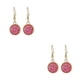 thumbnail image 3 of Guardurnaity 1 par de pendientes colgantes, accesorios de joyería colgantes redondos Drusy, suministro a juego de ropa, regalos femeninos, Rosa roja 2piezas, 3 of 6