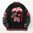 thumbnail image 2 of Veste Bomber Hommes Femmes Flocage Hip Hop Ample Décontractée Patchwork Manteau Unisexe Broderie Rue Haute Varsity Baseball Extérieur 2023, 2 of 5