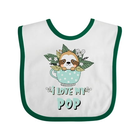

Inktastic Teacup Raccoon I Love My Pop Gift Baby Boy or Baby Girl Bib