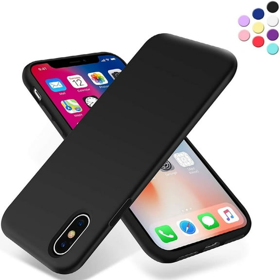 Entronix Silicone Soft Case Designed for iPhone X/XS Shockproof Durable Slim Fit, Black