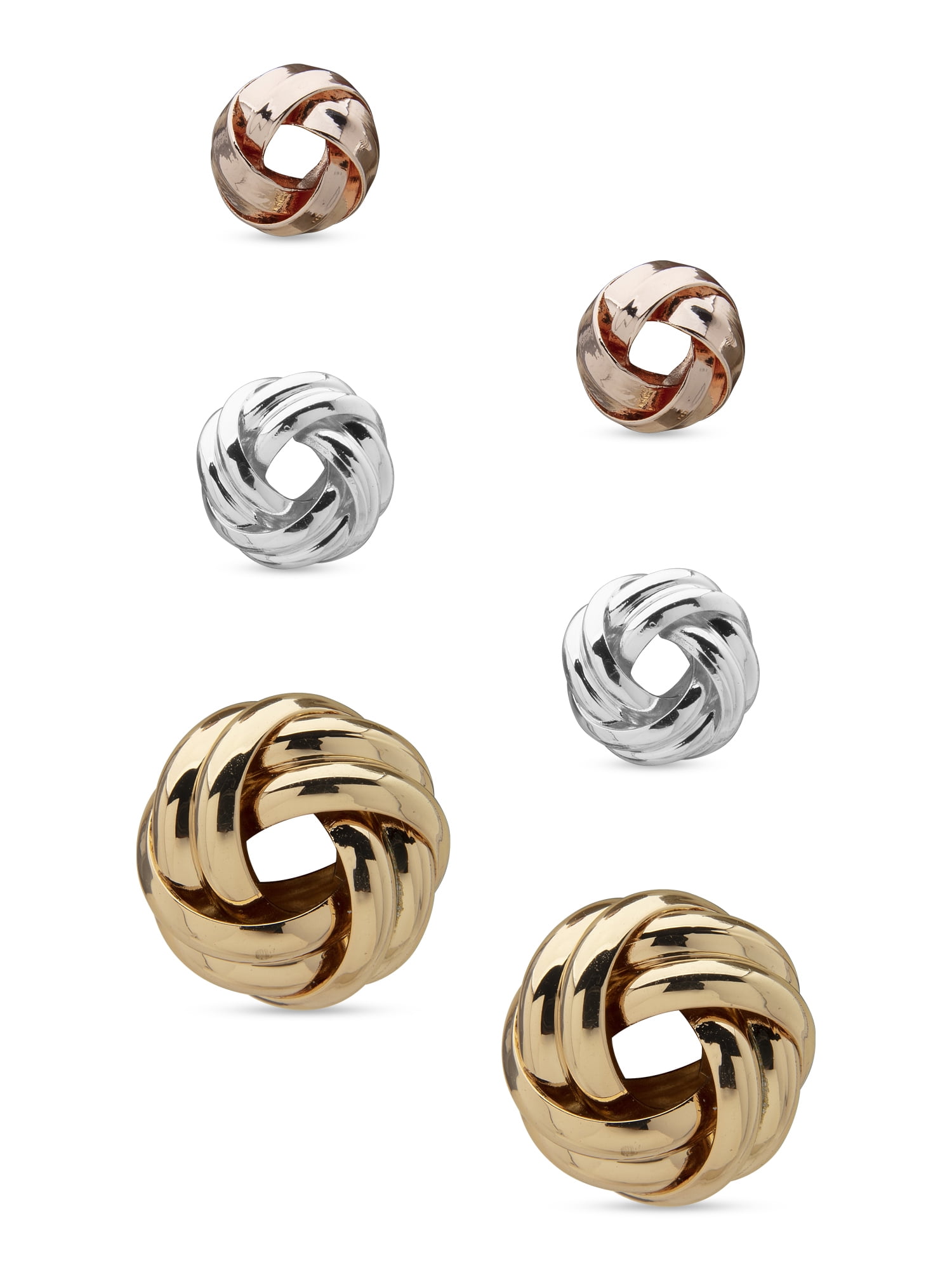 Gloria Vanderbilt Tri Tone Trio Stud Set Post-back Earrings