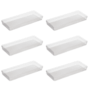 Oggi Clear Drawer Organizers - Width 6" x Length 15" (Set of 6), Perfect for Home Organization