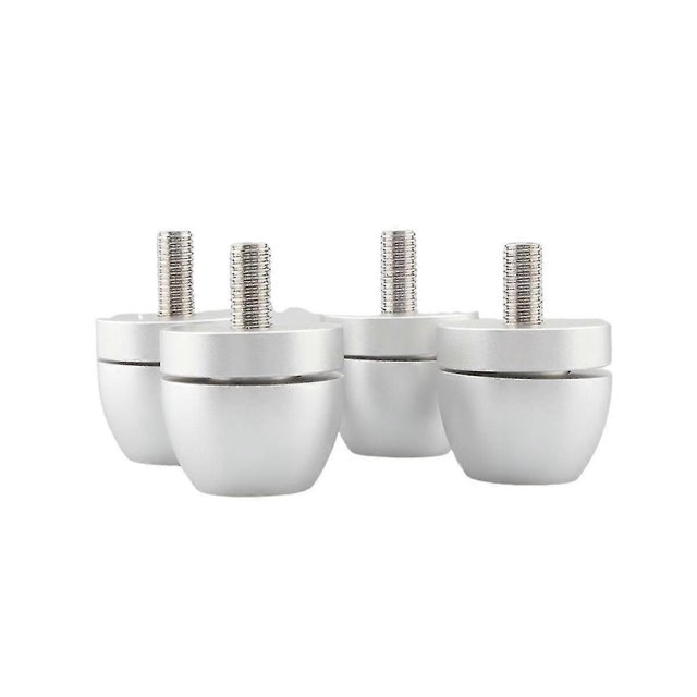 Hifi 4pcs 33x30mm Ball With M8 Screw Shock Absorbing Pad Feet Stands For Speakers Amplifier Silver Banmo