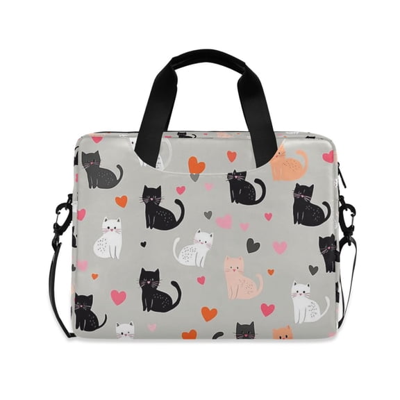 FORMRS 16" Laptop Bag Carrying Sleeve Case with Handle Travel Shoulder Briefcase, Gray Cartoon Pattern