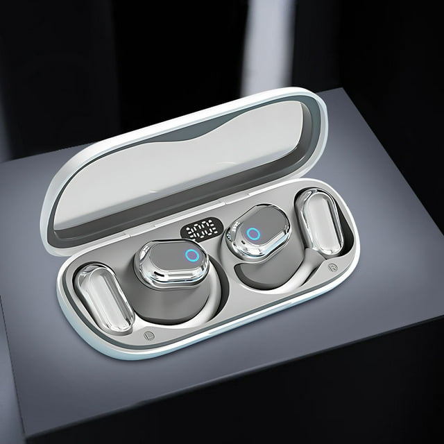 Auriculares inalámbricos Bluetooth plateados con cancelación de ruido