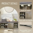 thumbnail image 5 of Shoe Bench, Entryway Storage Bench with Doors, Cushion, 2-Tier Shoe Rack with 8-Cubby, 47.2”L x 13.8”W Shoe Organizer Cabinet, Adjustable Shelf, Living Room, Bedroom, Gray Wash, 5 of 18
