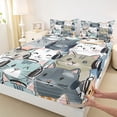 thumbnail image 3 of Castle Fairy Kids Teens Cartoon Cats Queen Sheet Sets,Cute Animal Bed Set, 3 of 7