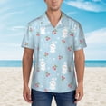 thumbnail image 2 of Fuzoiu Easter Rabbit Print Hawaiian Shirt for Men, Summer Beach Casual Short Sleeve Button Down Shirts, Men’s Beach Summer Shirts with Pocket,3X-Large, 2 of 7