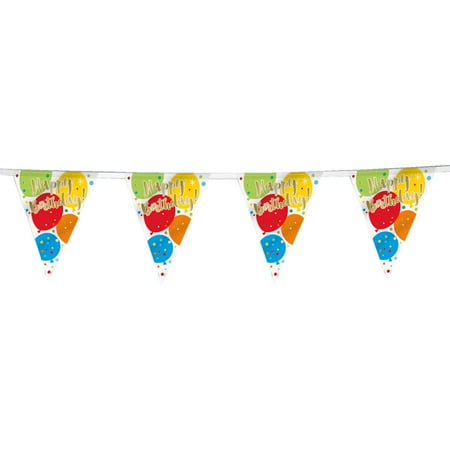 12ft plastic glitzy rainbow happy birthday pennant banner walmart com