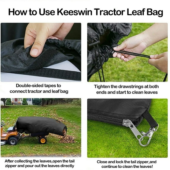 1 Packs Lawn Tractor Leaf Bag, Grass Catcher Bag, Large Capacity for Fast Leaf Collection, Mesh Vent Design,Upgraded Thickened Heavy Duty Material Fits for Most Riding Lawn Mowers