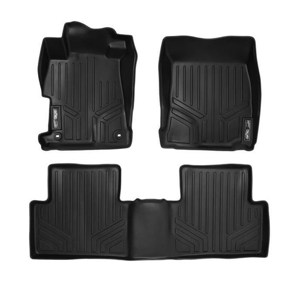 Smartliner SA0137-B0137 Custom Fit 2 Row Liner Set Floor Mats for 2012-2015 Honda Civic - Black