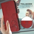 thumbnail image 5 of For iPhone 16 Litter Panda Embossing Leather Phone Case with RFID Blocking Card Slot Wallet Magnetic Clasp Lanyard Flip Stand Case,Wine Red,For iPhone 16, 5 of 9