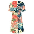 thumbnail image 4 of Summer Flower Dress for Women Casual Short Sleeve Crewneck Tank Dresses Beach Vacation Mini Sundress, 4 of 4
