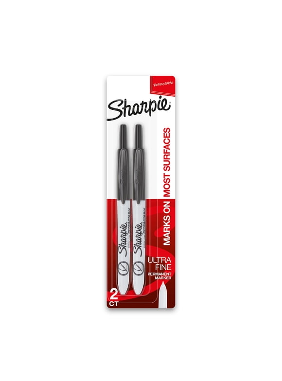 Sharpie Retractable Permanent Markers, Ultra Fine Tip, 2 Count