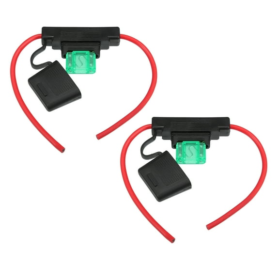 Unique Bargains 2 Set DC 12V 10 Gauge Car in Line ATC Blade Style Inline Fuse Holder with 30A Fuse