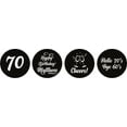 thumbnail image 2 of Darling Souvenir Cheers 70th Birthday Custom Name Stickers 190 Pcs Candy Labels Party Favor-Black, 2 of 2
