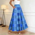 thumbnail image 2 of Maxi Skirts for Women Floral Casual Comfort A line Summer Skirts Bohemian High Waist Flowy Skirt with Pockets, 2 of 6