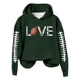 thumbnail image 1 of WEAIXIMIUNG Robes Chandail en Molleton pour Femmes avec Poches Sweat à Capuche à Manches Longues Col Rond Imprimé Lettre Rugby, 1 of 3