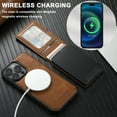 thumbnail image 6 of Dteck 2 in 1 Detachable Magnetic Wallet for iPhone 15 Pro Max Case with Card Holder Faux Leather Men Women Kickstand Cover work with Car Mount Holder, Brown, 6 of 10