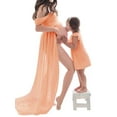 thumbnail image 3 of PALACLOTH Women's Photography Photo Prop Maternity Dress Off The Shoulder Split Maxi Dress, 3 of 4