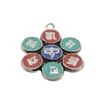 thumbnail image 3 of Handmade Lapis Lazuli Turquoise and Coral Om Mani Padme Hum Pendant, 3 of 3