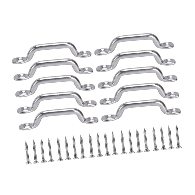 Almencla Kayak Pad Eye Kit Fast Installation Kayak Handle Tie Down Anchor Point Stainless 10 Piece