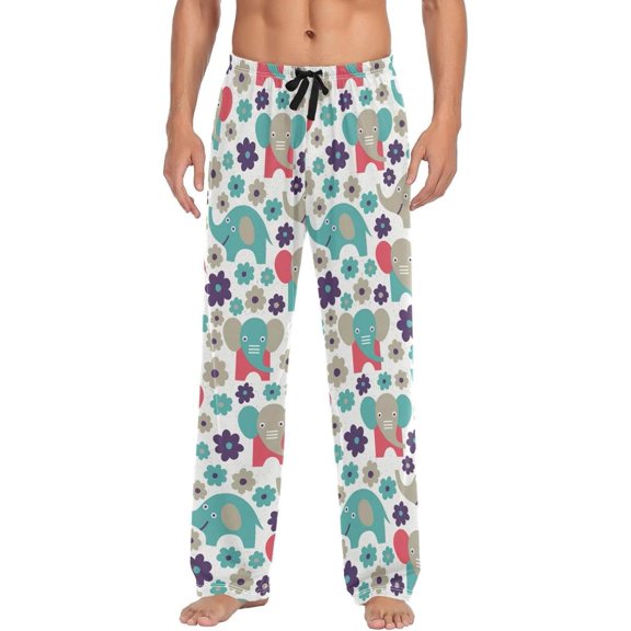 GZHJMY Elephant Pajama Pants for Men, Lounge Pants Lightweight Men Pajama Bottoms with Drawstring Pockets, Christmas New Year Birthday Gifts, X-Large